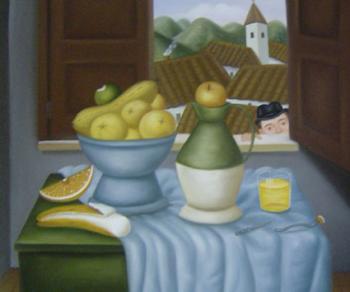 費爾南多 博特羅 Still Life In Front Of The Window 費爾南多 博特羅 Still Life In Front Of The Window